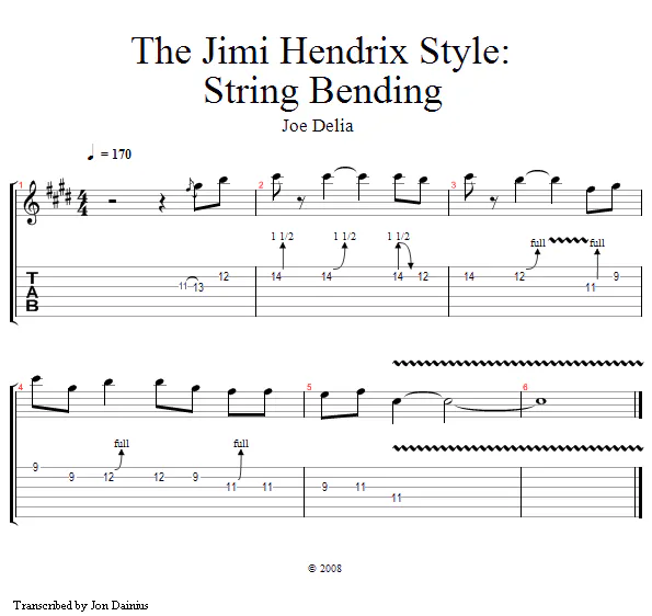 Guitar Lessons - Hendrix Style: String Bending